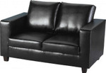Tempo Black 2 Seater Faux Leather Sofa