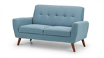 Monza Blue 2 Seater Fabric Sofa