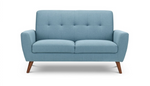 Monza Blue 2 Seater Fabric Sofa