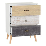 Nordic White 3 Drawer Chest