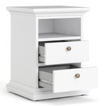 Cannes French Inspired 2 Drawer Bedside White