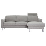 Cleveland Light Grey Right Hand Chaise End Sofa shown with optional neck pillow