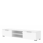 Match White High Gloss 2 Drawer TV Unit