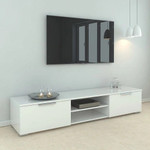 Match White High Gloss 2 Drawer TV Unit