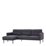 Larvik Charcoal Chaise End Left Hand Sofa with Black Legs