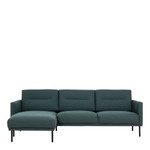 Larvik Dark Green Chaise End Left Hand Sofa with Black Legs