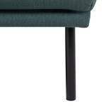 Larvik Dark Green Chaise End Left Hand Sofa with Black Legs