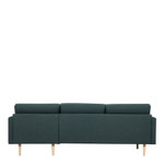 Larvik Dark Green Chaise End Right Hand Sofa with Oak Legs