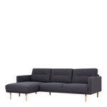 Larvik Charcoal Chaise End Left Hand Sofa with Oak Legs