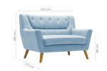 Lambeth Duck Egg Blue Medium Sofa