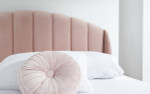 Pettine Pink Velvet Ottoman Bed
