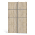 Verona 120cm Sliding Wardrobe with 2 Shelves in Oak Effect & Black