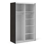 Verona 120cm Sliding Wardrobe with 5 Shelves in Black