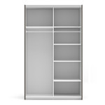 Verona 120cm Sliding Wardrobe with 5 Shelves in Black