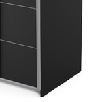 Verona 120cm Sliding Wardrobe with 5 Shelves in Black