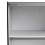 Verona 180cm Sliding Wardrobe with 2 Shelves in Black