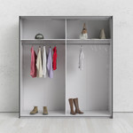 Verona 180cm Sliding Wardrobe with 2 Shelves in Oak Effect & Black