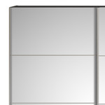 Verona 180cm Sliding Mirrored Wardrobe with 2 Shelves in Black