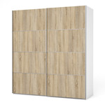 Verona 180cm Sliding Wardrobe with 2 Shelves in Oak Effect & White