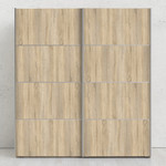 Verona 180cm Sliding Wardrobe with 2 Shelves in Oak Effect & White