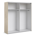 Verona 180cm Sliding Wardrobe with 2 Shelves in Mixed Oak Effect & White