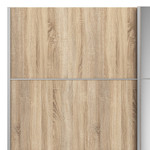 Verona 180cm Sliding Mirror Wardrobe with 5 Shelves in Mixed Oak Effect & White