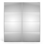 Verona 180cm Sliding Mirrored Wardrobe with 2 Shelves in White