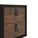 Winslow Rustic Matt Black Walnut 2 Drawer Bedside Cabinet