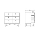 Winslow Rustic Matt White Double 6 Drawer Chest