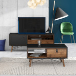 Winslow Rustic Matt Black Walnut TV Unit