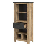 Rapallo Chestnut and Grey 1 Drawer Bookcase