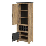 Rapallo Chestnut and Grey 2 Door Cabinet with Wine Rack