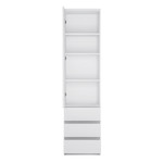Fribo White Tall Narrow Cupboard (1 Door, 3 Drawers)