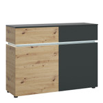 Luci Platinum and Oak 2 Door 2 Drawer Cabinet (including LED lighting) 