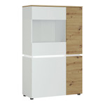 Luci White and Oak 4 Door Low Display Cabinet (including LED lighting) 