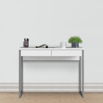 Function White Plus Desk with 2 Drawers