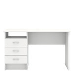 Function White Plus Desk with 3 Drawers 