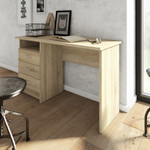 Function Oak Plus Desk with 3 Drawers 