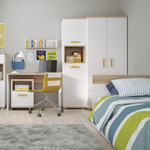 4KIDS Bed with an Underbed Drawer with Orange Handles