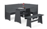 Newport Corner Dining Set in Anthracite