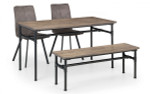 Carnegie Dining Table, Bench and 2 Monroe Chairs