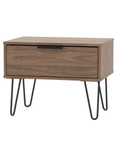 Hong Kong Carini Walnut 1 Drawer Midi Chest with Hairpin Legs Welcome Furniture