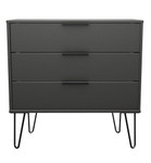 Hong Kong Graphite 3 Drawer Chest with Scandinavian Dark Legs Welcome Furniture