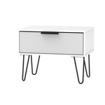 Hong Kong Grey Matt White 1 Drawer Midi Chest with Hairpin Legs