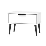 Hong Kong Matt White 1 Drawer Midi Chest with Scandinavian Dark Legs