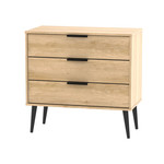 Hong Kong Nebraska Oak 3 Drawer Chest with Scandinavian Dark Legs