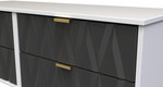 Diamond Graphite White 4 Drawer Bed Box with Gold Hairpin Legs