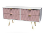 Diamond Kobe Pink 4 Drawer Bed Box with Gold Hairpin Legs