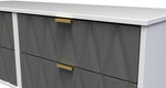 Diamond Shadow Grey 4 Drawer Bed Box with Gold Hairpin Legs Welcome Furniture