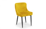 Luxe Pair of Mustard Velvet Dining Chairs 